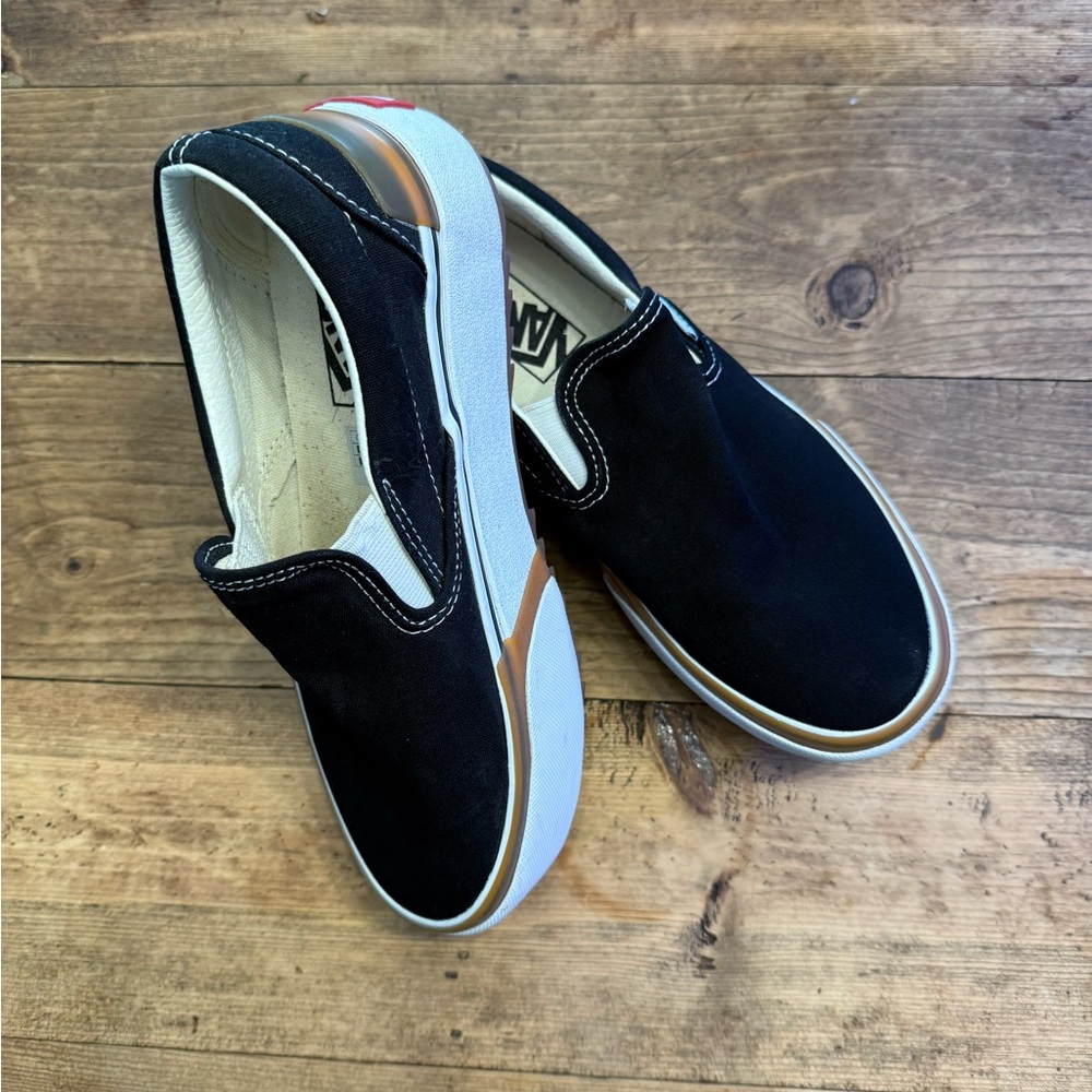 Vans Black Slip-On Platform Shoes